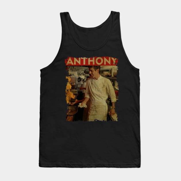 TEXTURE ART- Anthony Bourdain - RETRO STYLE Tank Top by ZiziVintage